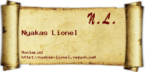 Nyakas Lionel névjegykártya